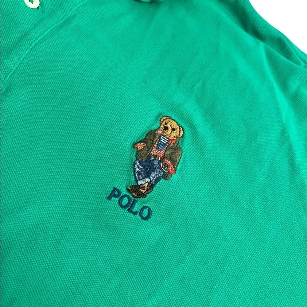 Polo Ralph Lauren Big & Tall Men’s Green Solid Polo Bear Short Sleeve Polo Shirt